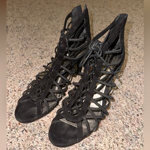 Black high heels size 8.5 impo stretch